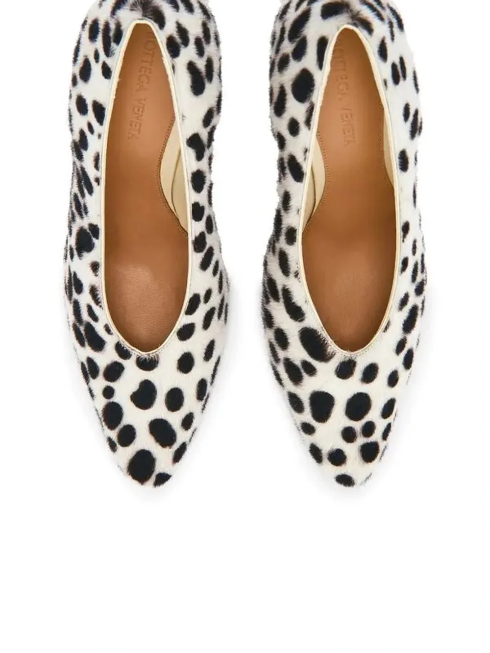Bottega Veneta Sofia Lamb Hair Pump in Jaguar Print 37.5 New in Box